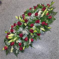 Red Rose Coffin Spray