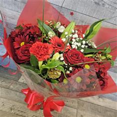 Festive Handtied in a Glass Vase