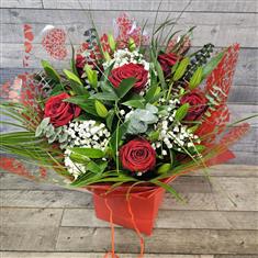 Lily And Red Rose Gift Bag