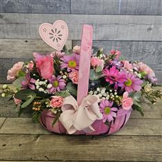 Pink Heart Basket 