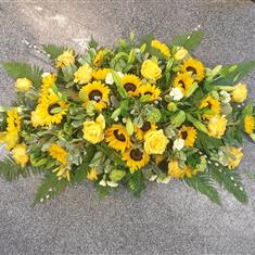 Yellow Mixed Coffin Spray 